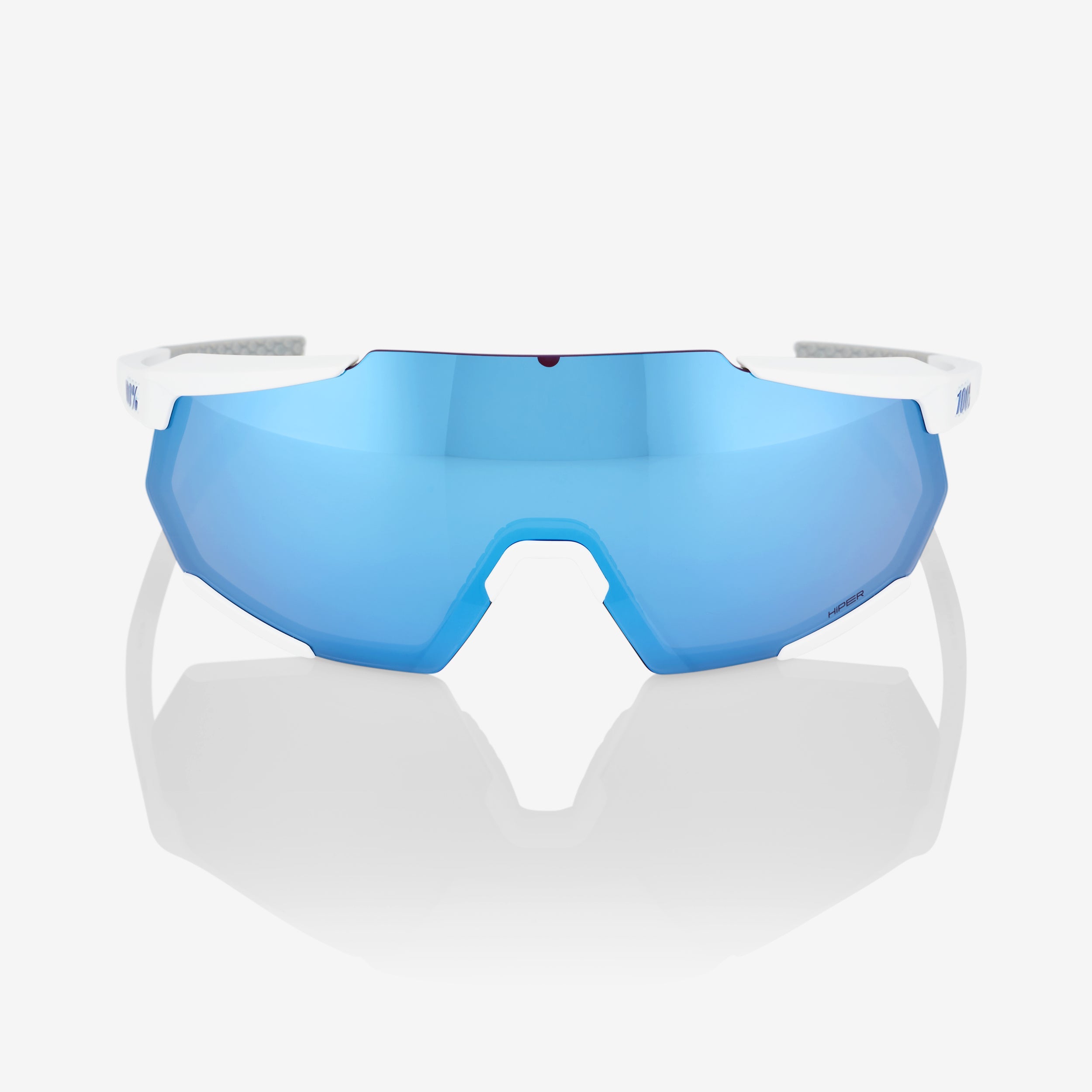 RACETRAP® 3.0 - Matte White - HiPER Blue Multilayer Mirror Lens - Secondary