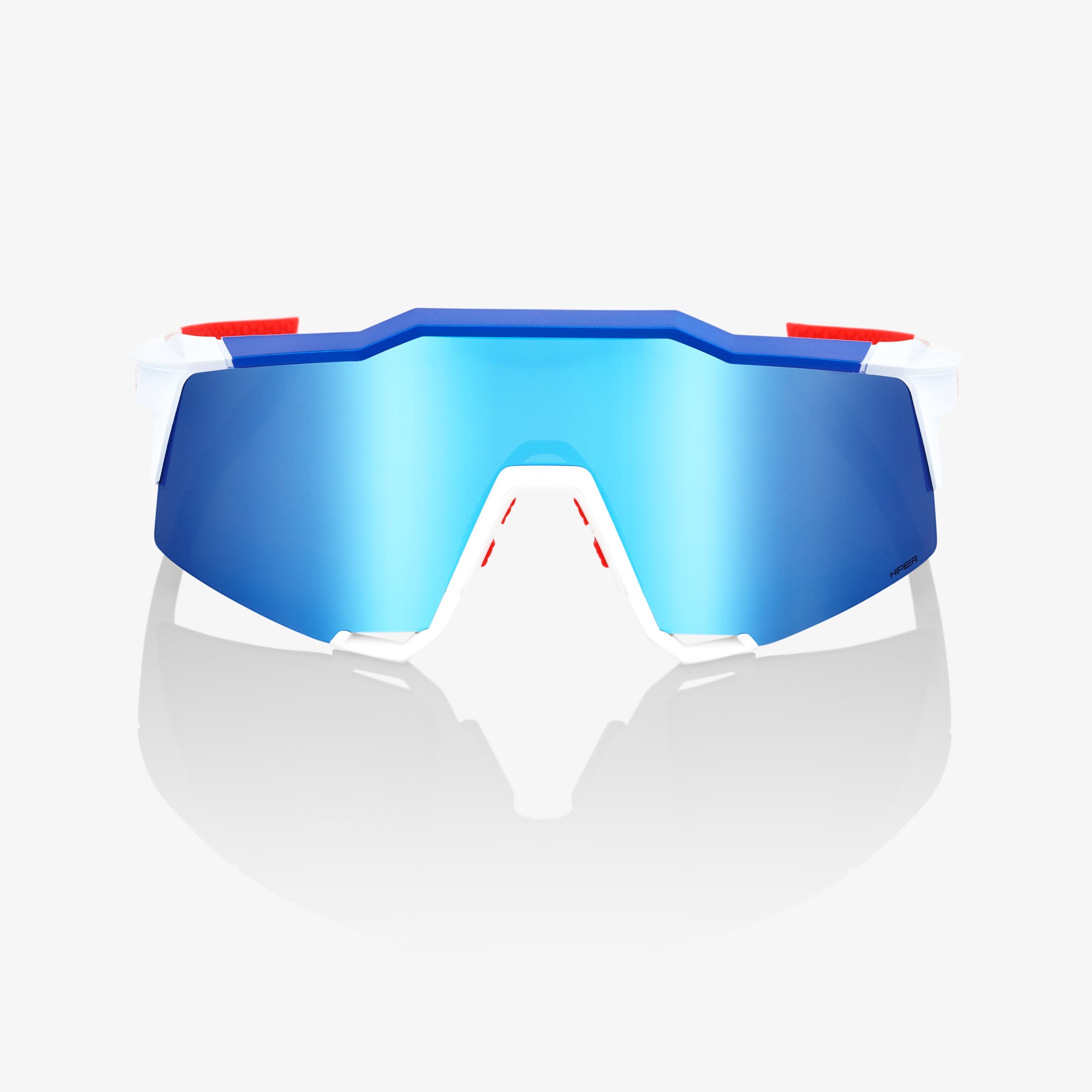 SPEEDCRAFT® TotalEnergies Team Matte White/Metallic Blue - HiPER® Blue Multilayer Mirror Lens - Secondary