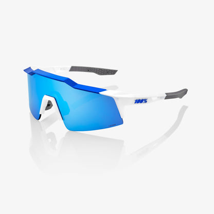 SPEEDCRAFT® SL - Matte White/Metallic Blue - HiPER® Blue Multilayer Mirror Lens