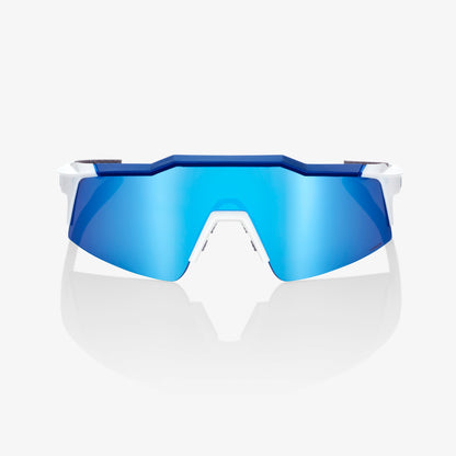 SPEEDCRAFT® SL - Matte White/Metallic Blue - HiPER® Blue Multilayer Mirror Lens