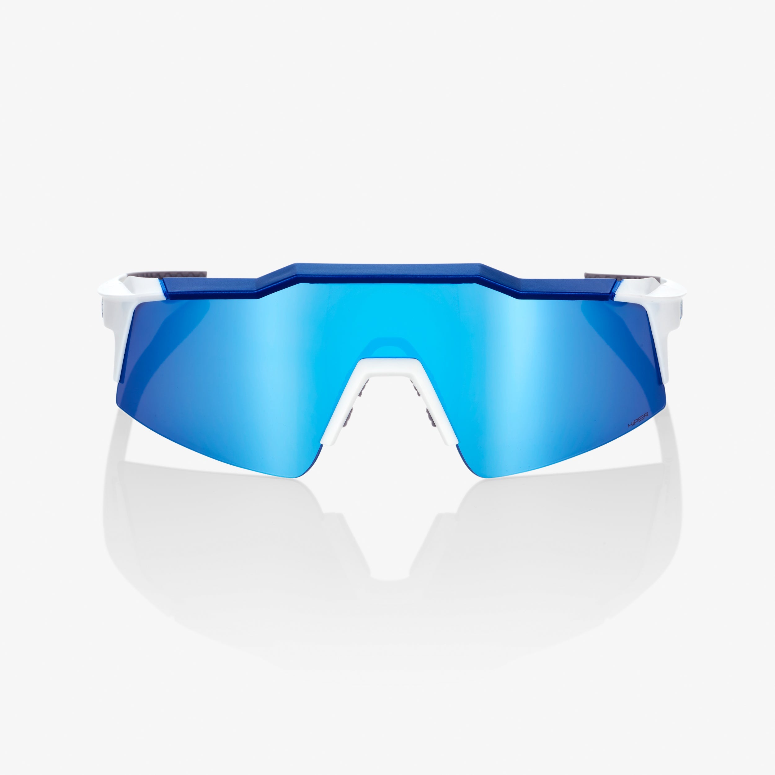SPEEDCRAFT® SL - Matte White/Metallic Blue - HiPER® Blue Multilayer Mirror Lens