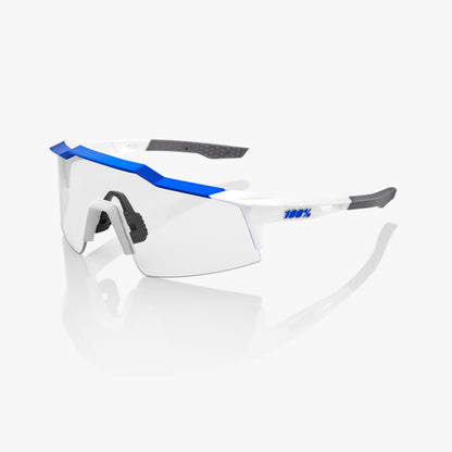 SPEEDCRAFT® SL - Matte White/Metallic Blue - HiPER® Blue Multilayer Mirror Lens