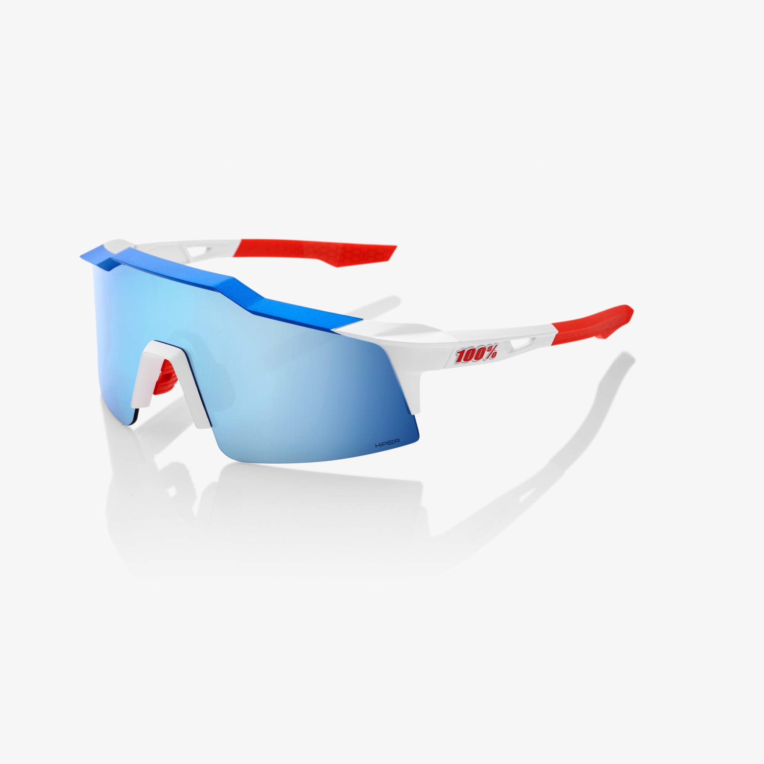 SPEEDCRAFT® SL TotalEnergies Team Matte White/Metallic Blue - HiPER® Blue Multilayer Mirror Lens