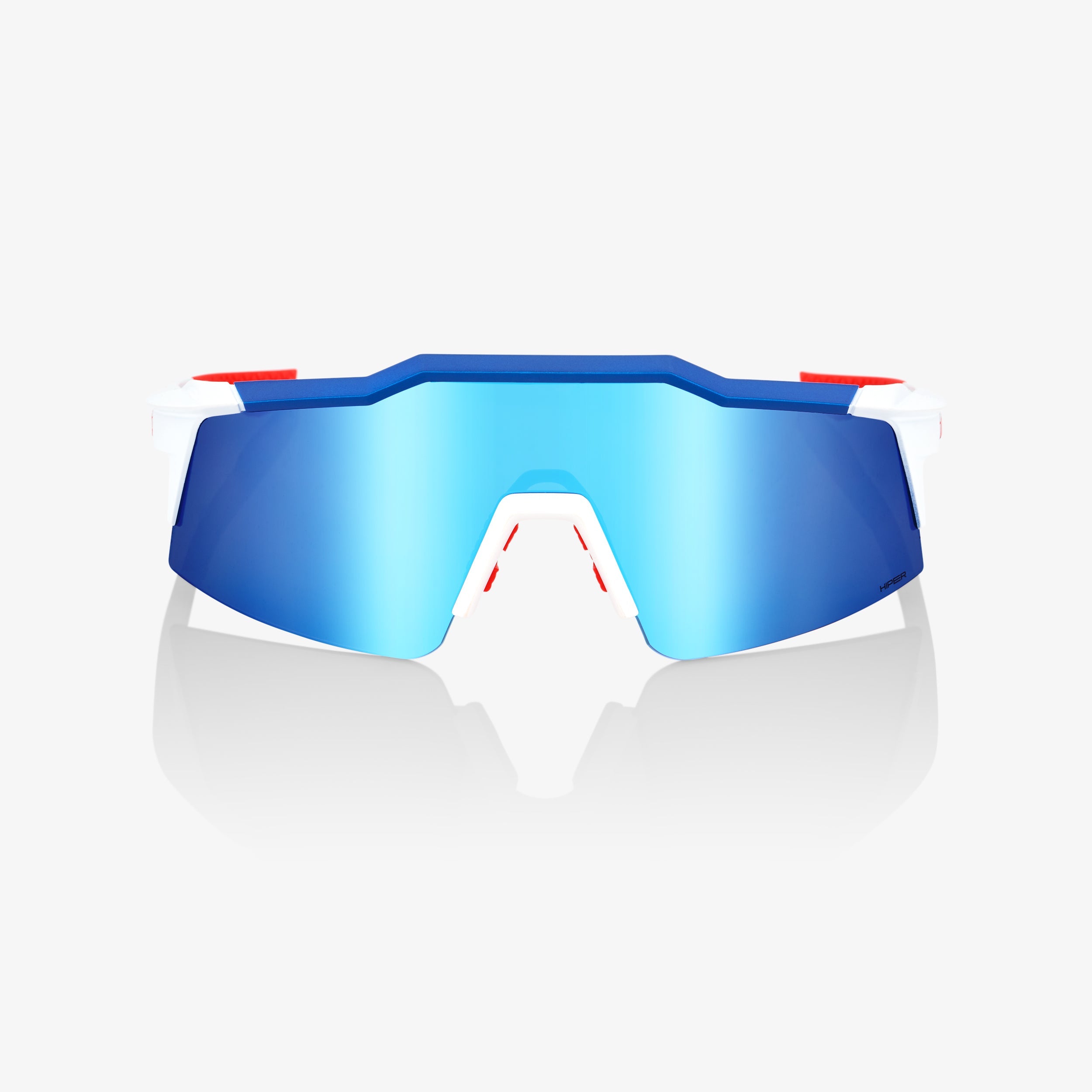 SPEEDCRAFT® SL TotalEnergies Team Matte White/Metallic Blue - HiPER® Blue Multilayer Mirror Lens - Secondary