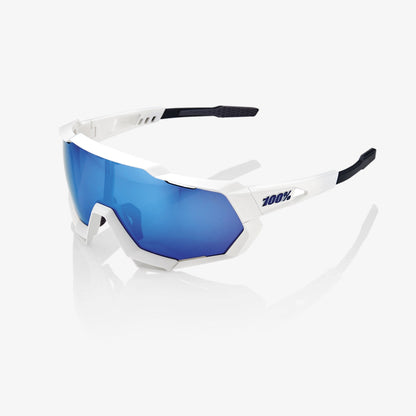 SPEEDTRAP - Matte White - HiPER® Blue Multilayer Mirror Lens