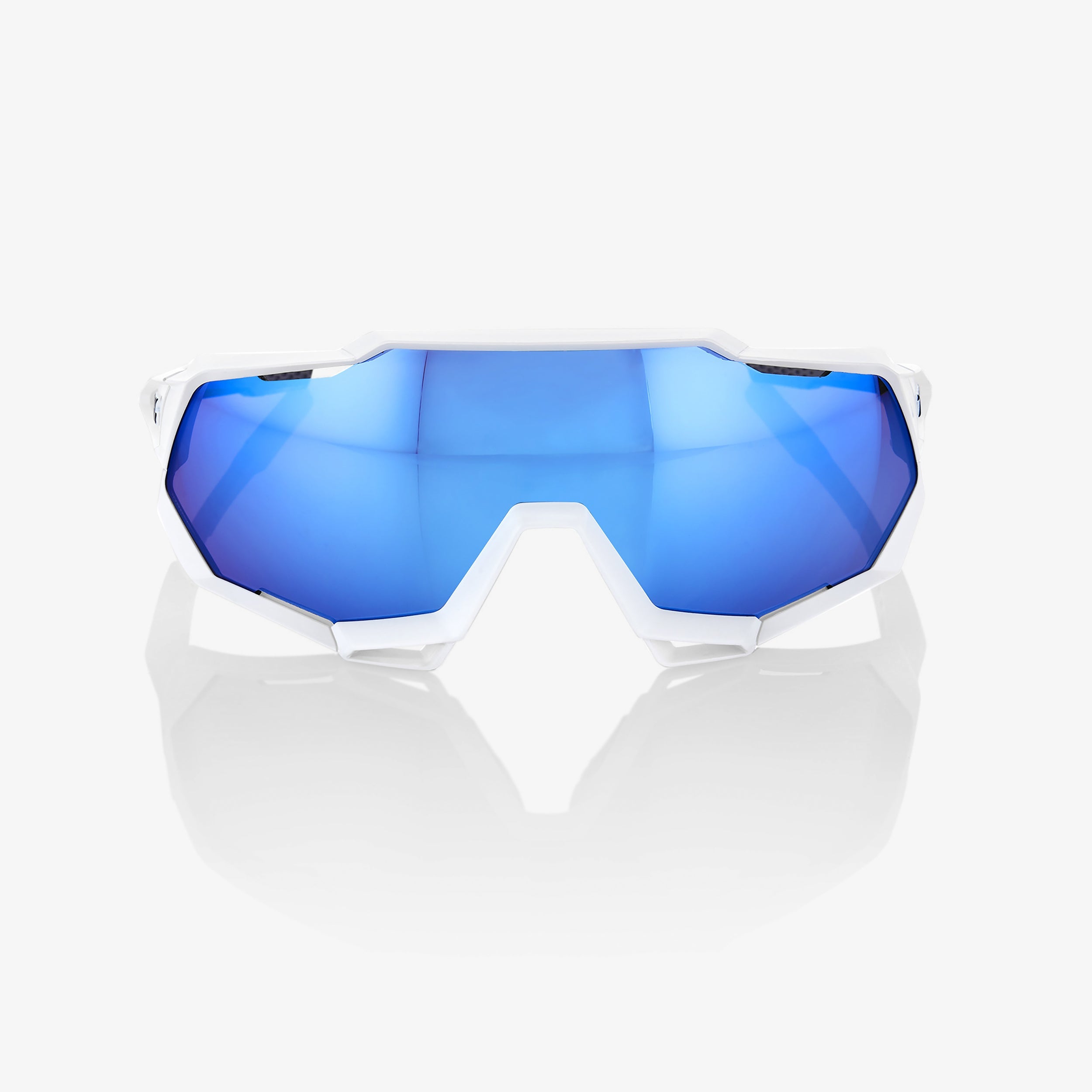 SPEEDTRAP - Matte White - HiPER® Blue Multilayer Mirror Lens