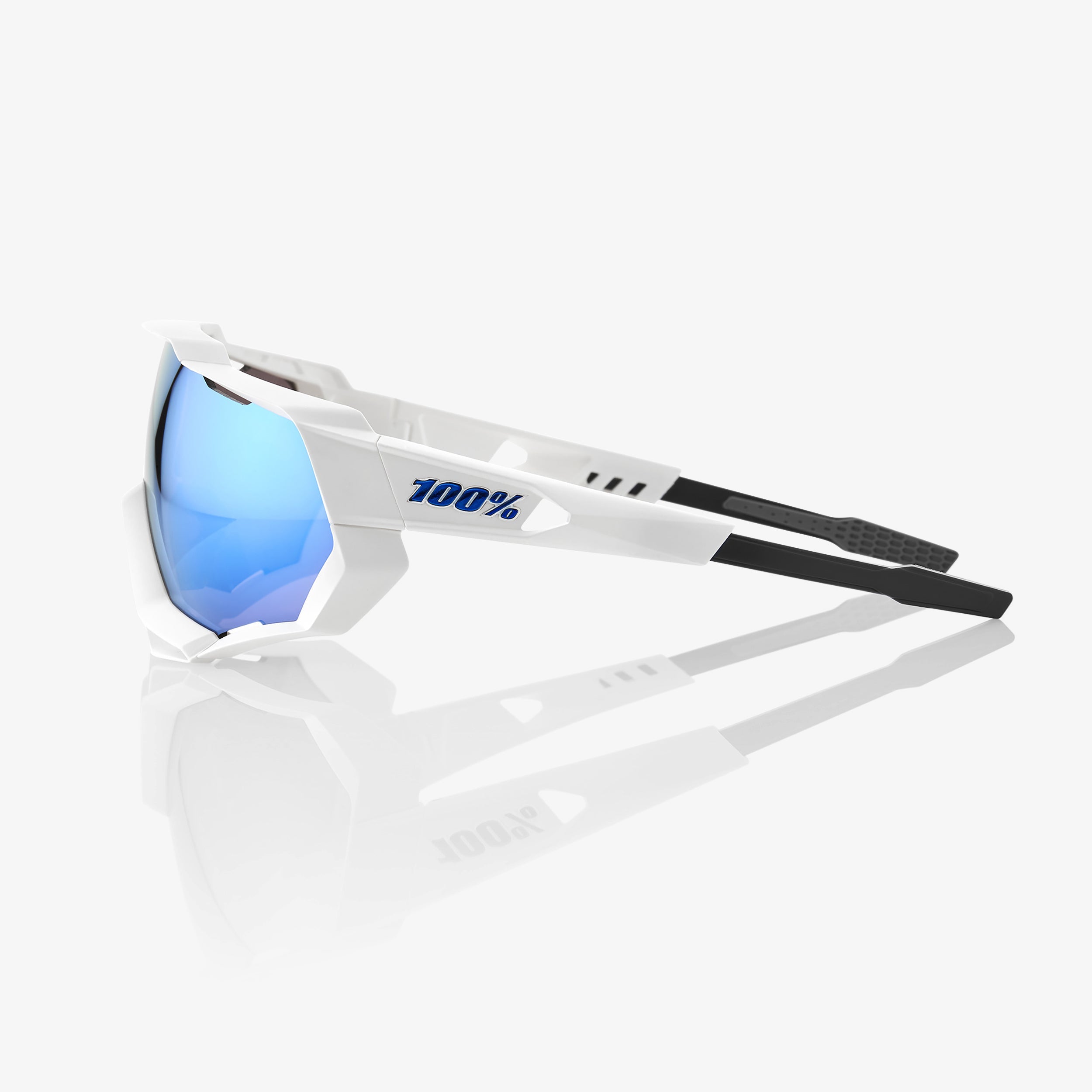 SPEEDTRAP - Matte White - HiPER® Blue Multilayer Mirror Lens