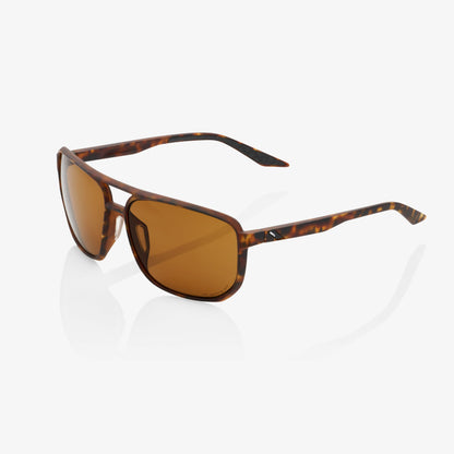 KONNOR - Aviator SQUARE Soft Tact Havana - Bronze PEAKPOLAR Lens