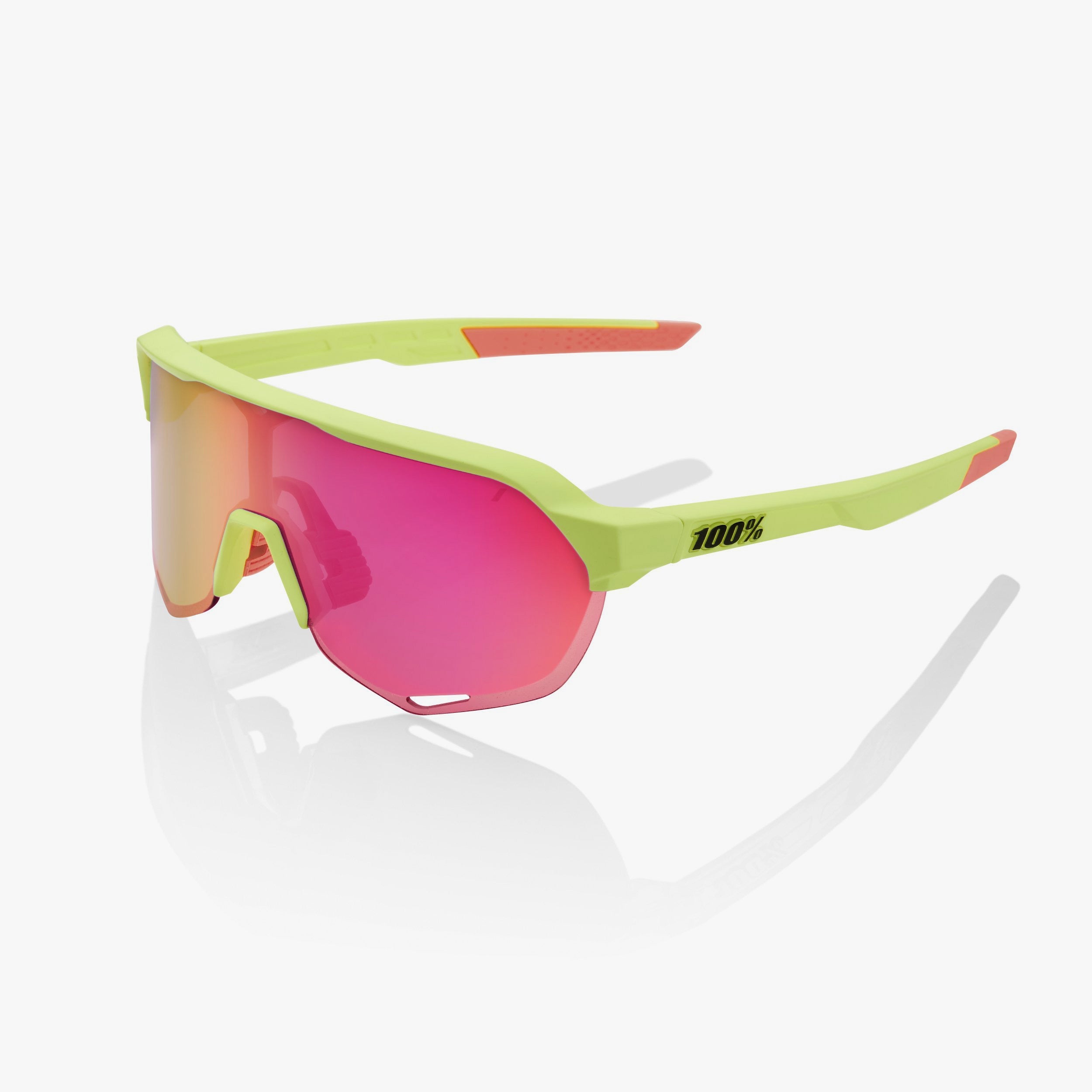 S2 - Matte Washed Out Neon Yellow - Purple Multilayer Mirror Lens