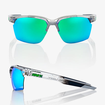 SPORTCOUPE - Polished Translucent Crystal Grey - Green Multilayer Mirror Lens