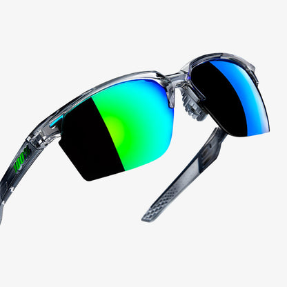 SPORTCOUPE - Polished Translucent Crystal Grey - Green Multilayer Mirror Lens