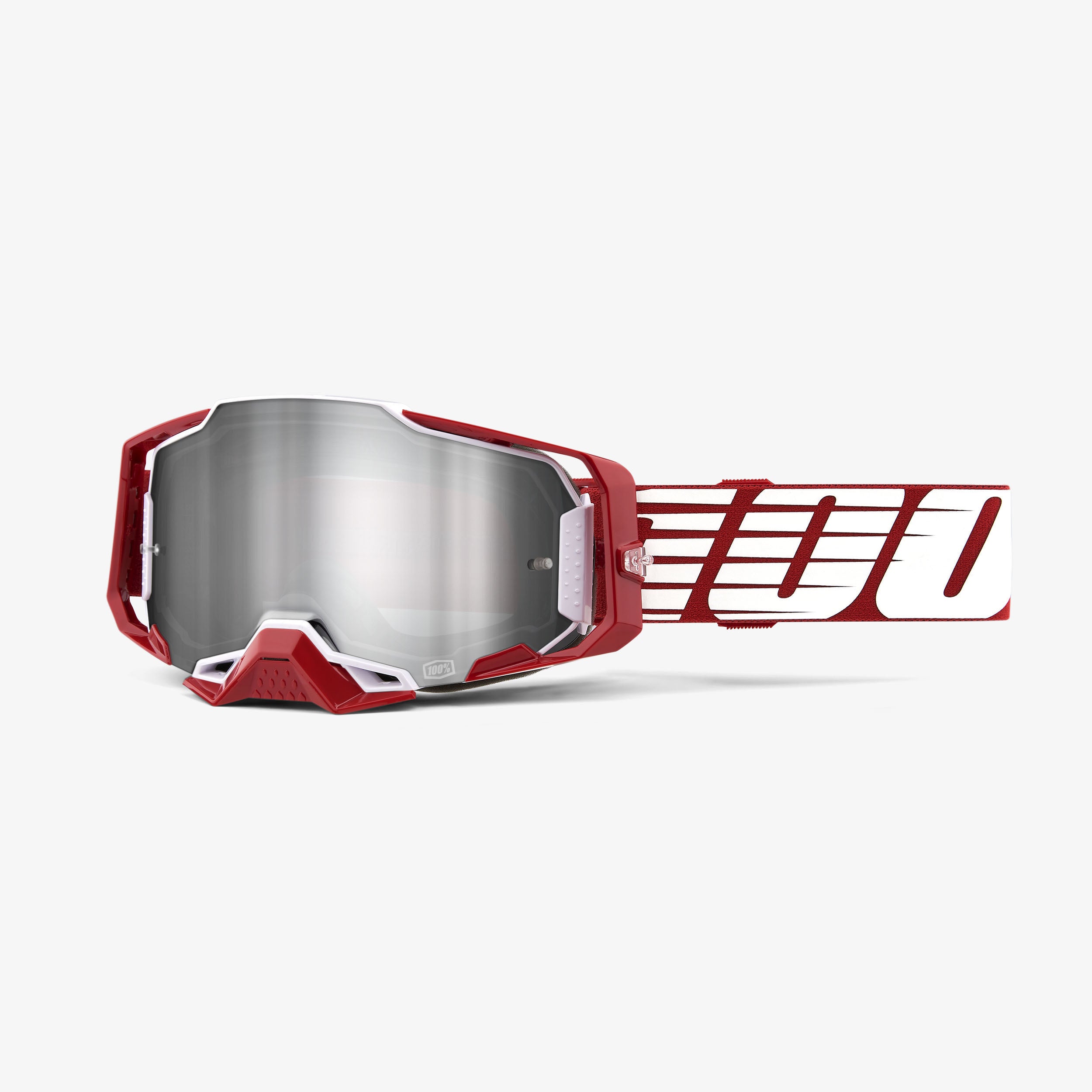 Masque ARMEGA Oversized Deep Red Mirror Silver Flash Lens