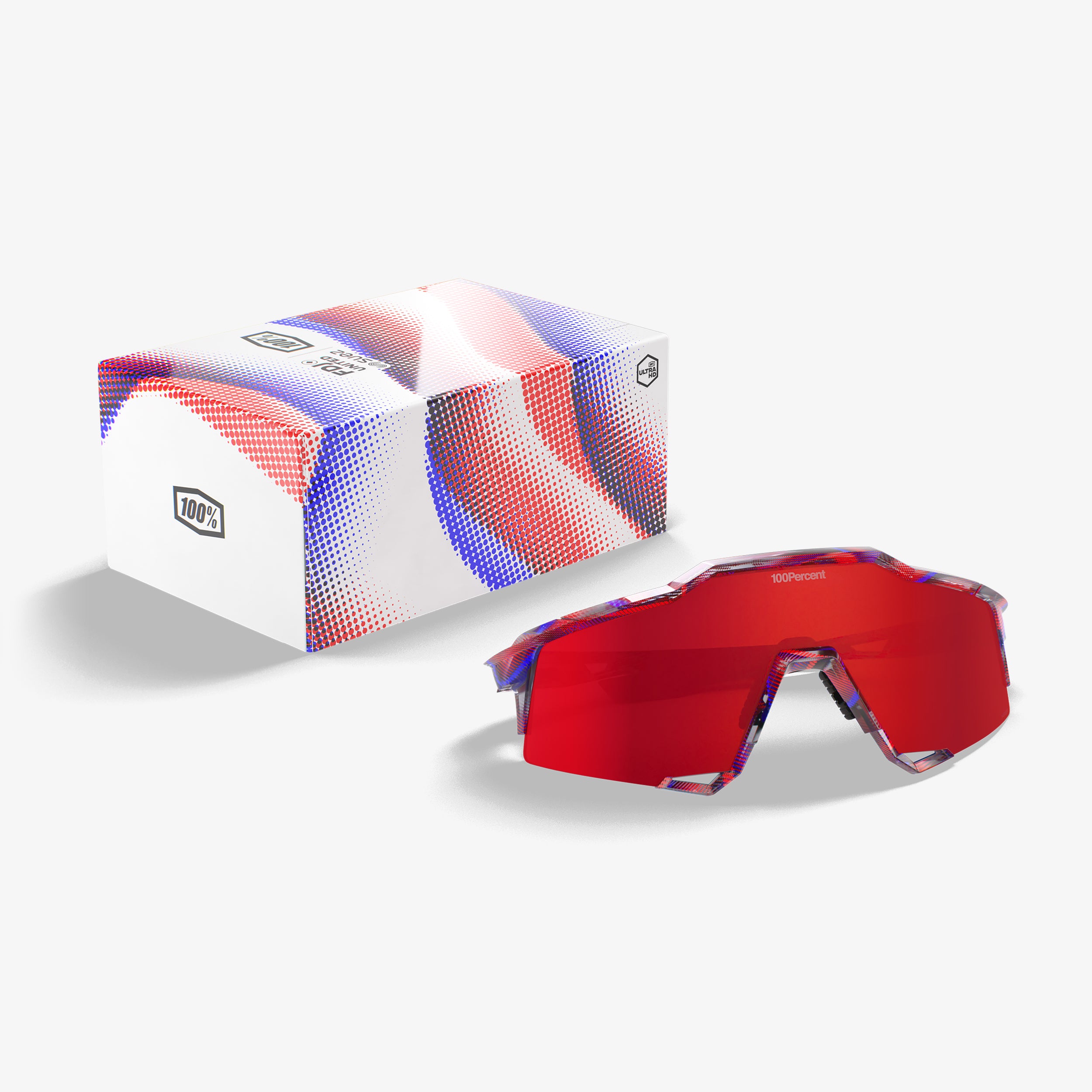 SPEEDCRAFT LE FDJ Rouge/Bleu translucide brillant, verres miroir HiPER rouge feu