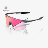 HYPERCRAFT – Glänzende, hellgraue, roségoldfarbene Spiegelgläser mit photochromer Tönung