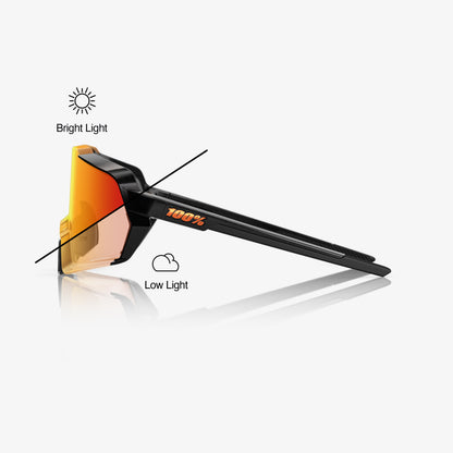 KORBIN  Glänzendes Metallic-Schwarz – Orange Flash Mirror Photochrom