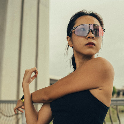 HYPERCRAFT SQ Gloss Light Grey Rose Gold Mirror Photochromic Lens