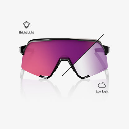 S3 - Noir brillant - Miroir violet photochromique