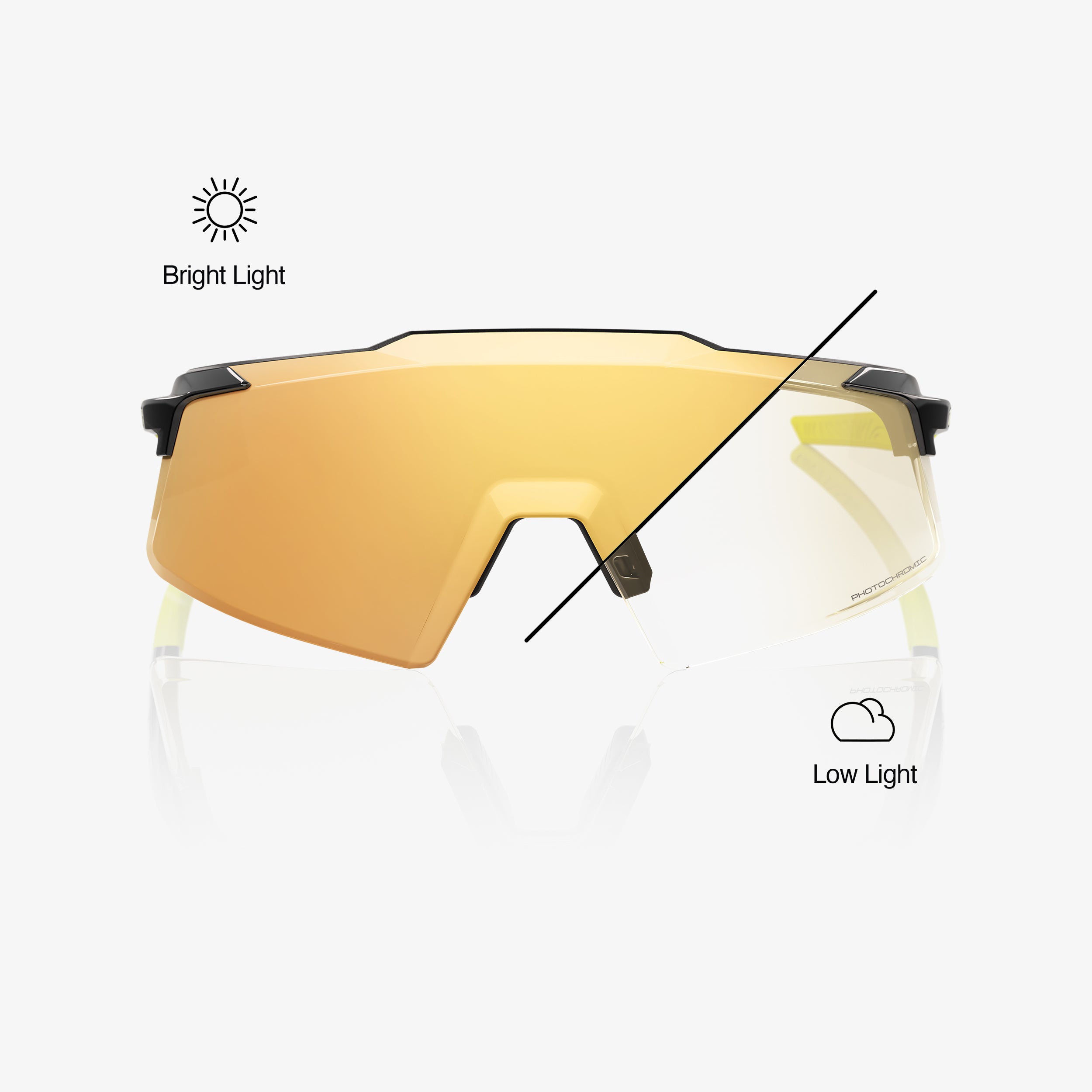 AEROCRAFT - Gloss Metallic Black - Gold Mirror Photochromic Lens - Secondary