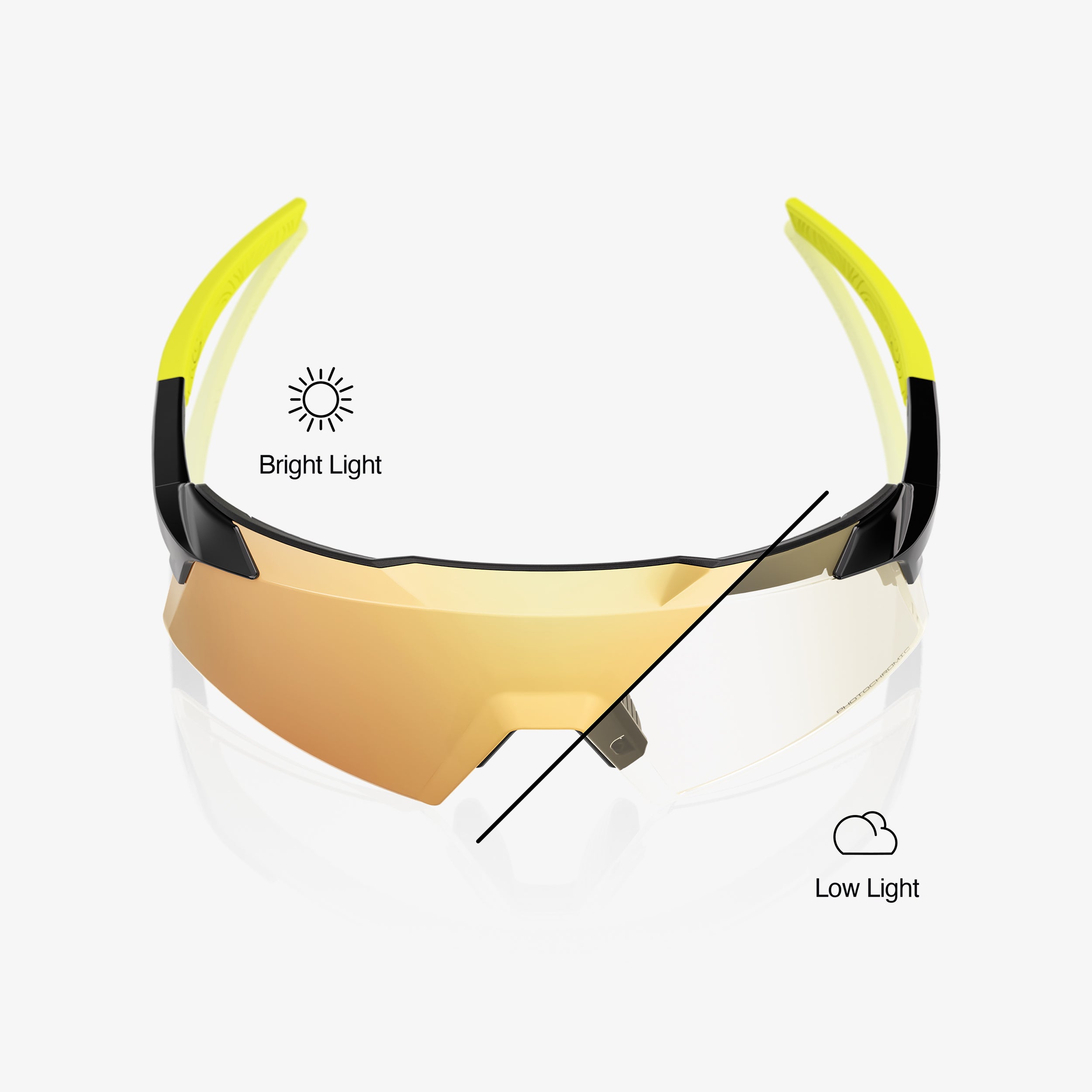 AEROCRAFT - Gloss Metallic Black - Gold Mirror Photochromic Lens