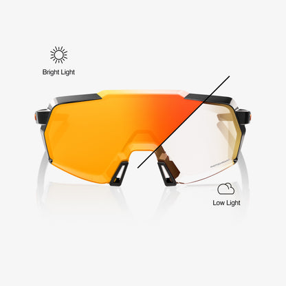 KORBIN - Gloss Metallic Black - Orange Flash Mirror Photochromic