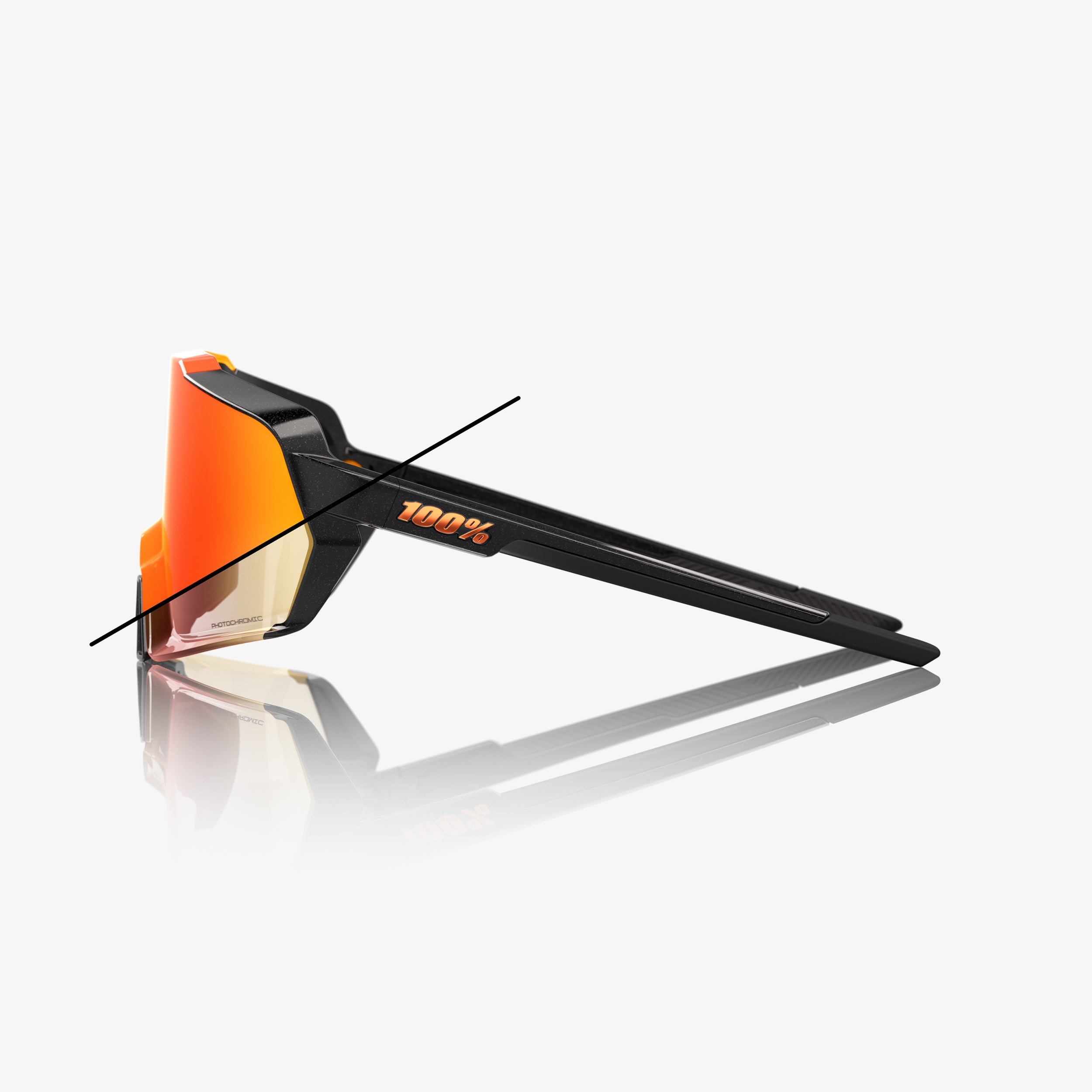 KORBIN - Gloss Metallic Black - Orange Flash Mirror Photochromic