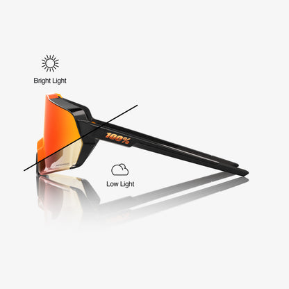 KORBIN - Gloss Metallic Black - Orange Flash Mirror Photochromic