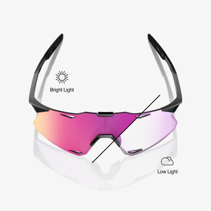 HYPERCRAFT - Gloss Black - Photochromic Purple Mirror