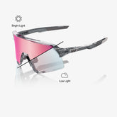 S3 - Gris translucide brillant - Verres photochromiques miroir or rose