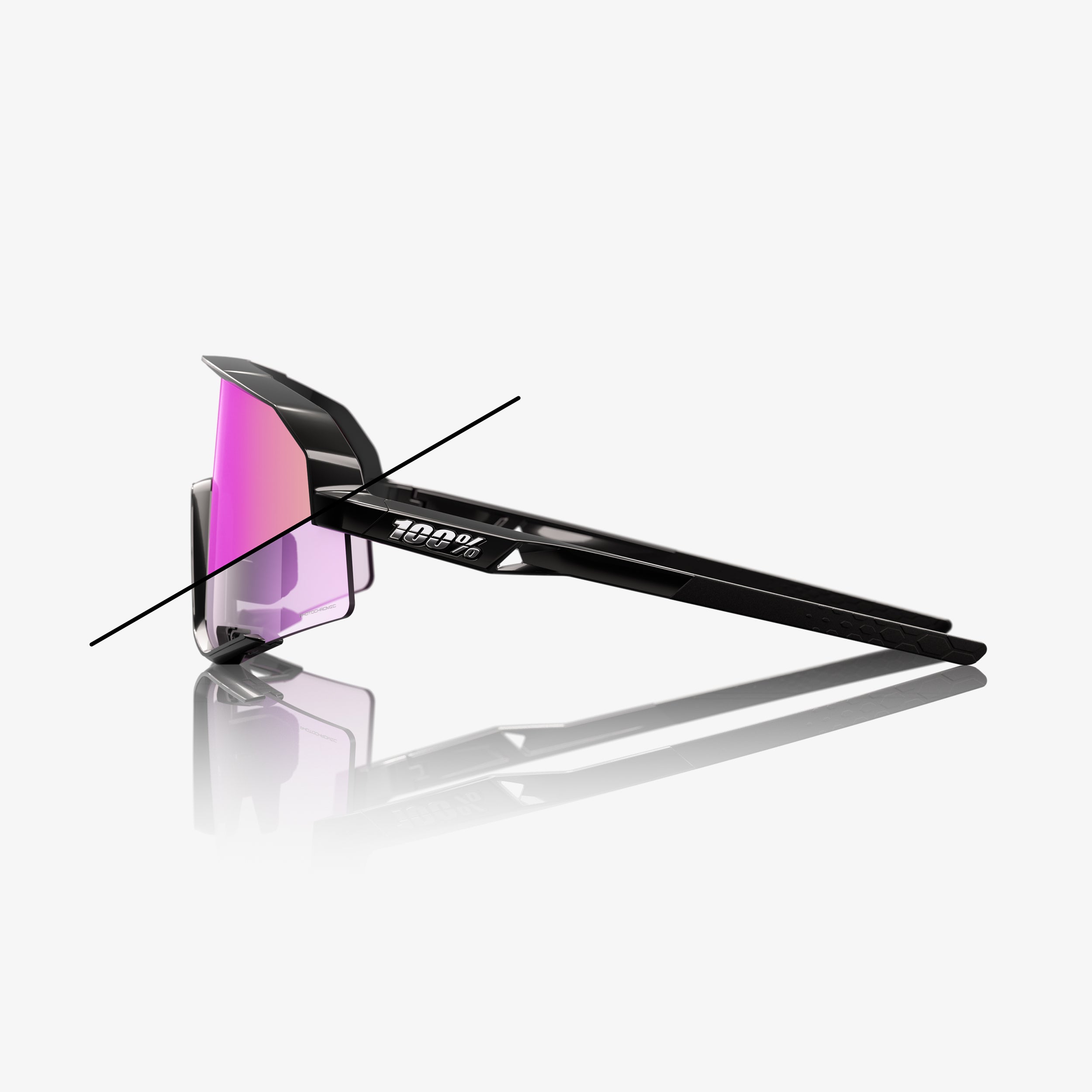 SLENDALE - Gloss Black - Photochromic Purple Mirror