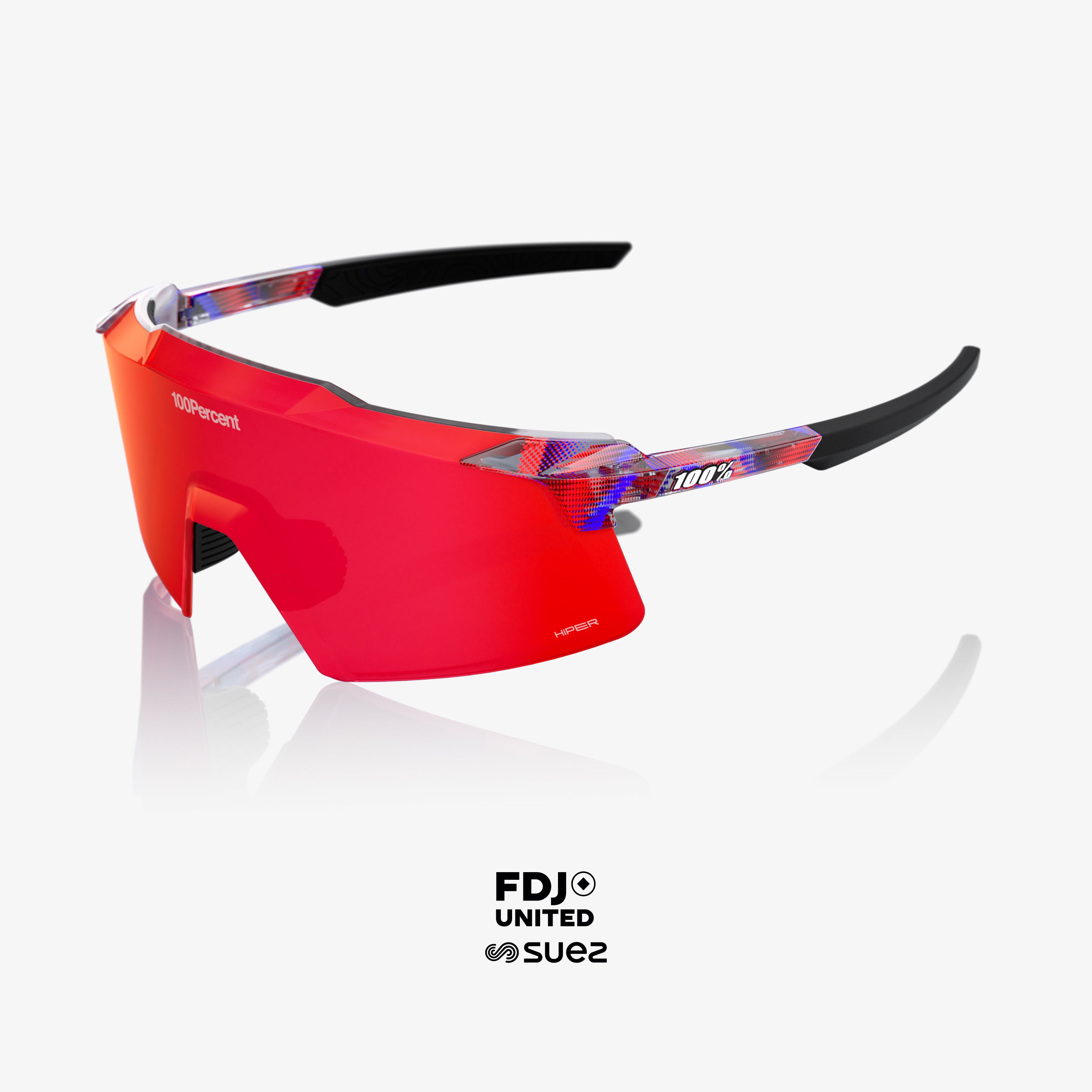 AEROCRAFT LE FDJ Gloss Translucent Red/Blue HiPER Fire Red Mirror Lens
