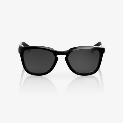 HUDSON Polished Black Grey Polarized Lens