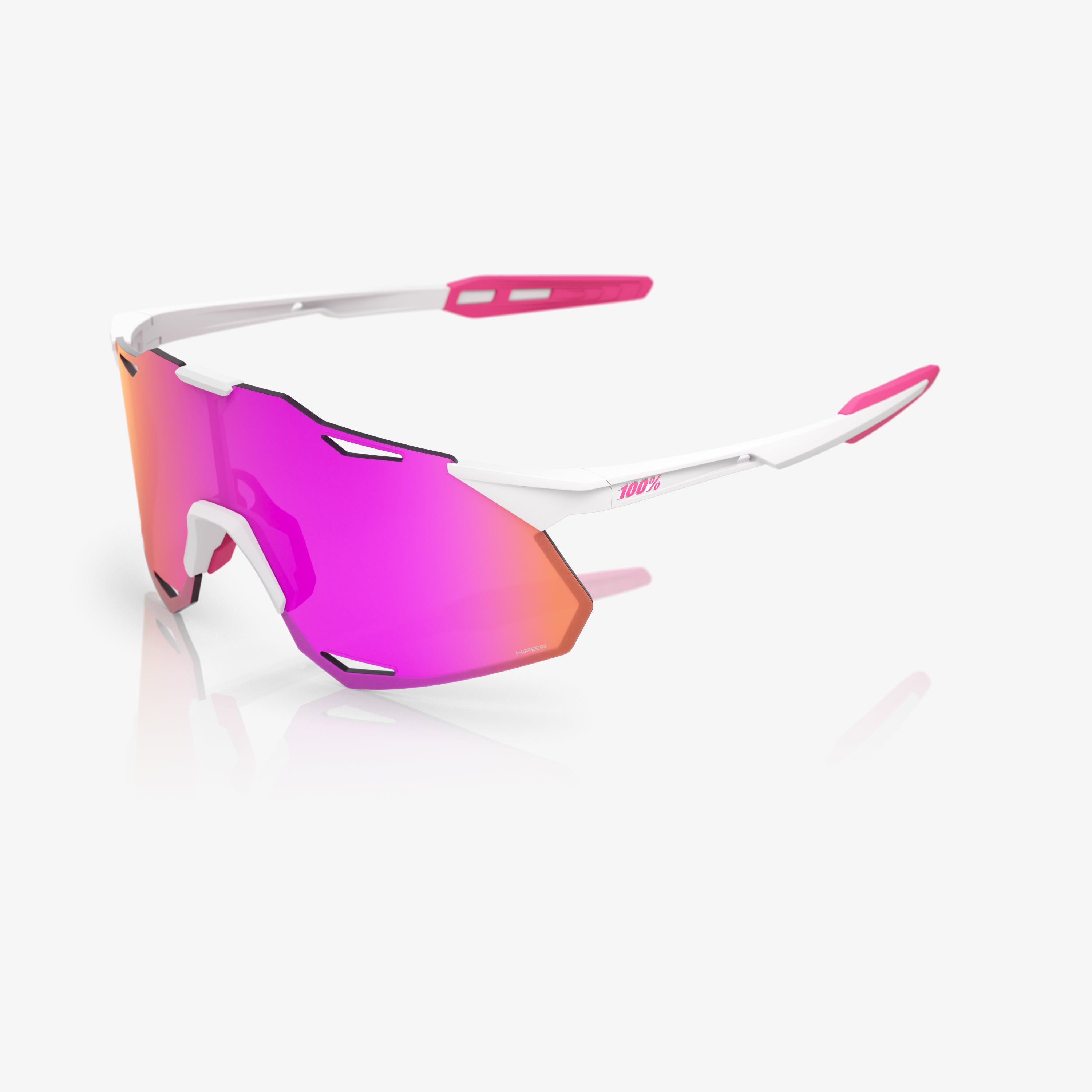 HYPERCRAFT XS Matte White/Pink HiPER Vital Pink Mirror Lens
