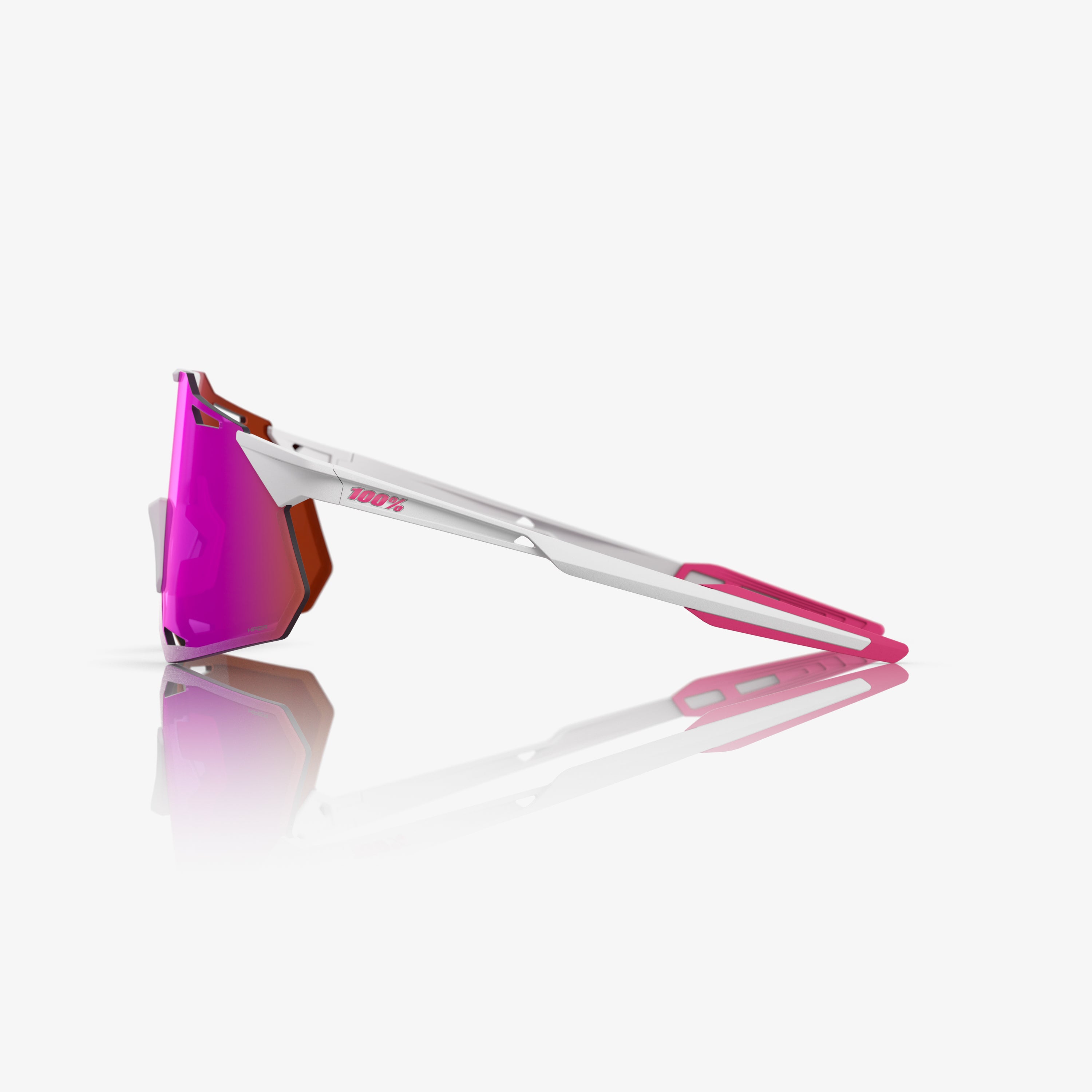 HYPERCRAFT XS Matte White/Pink HiPER Vital Pink Mirror Lens