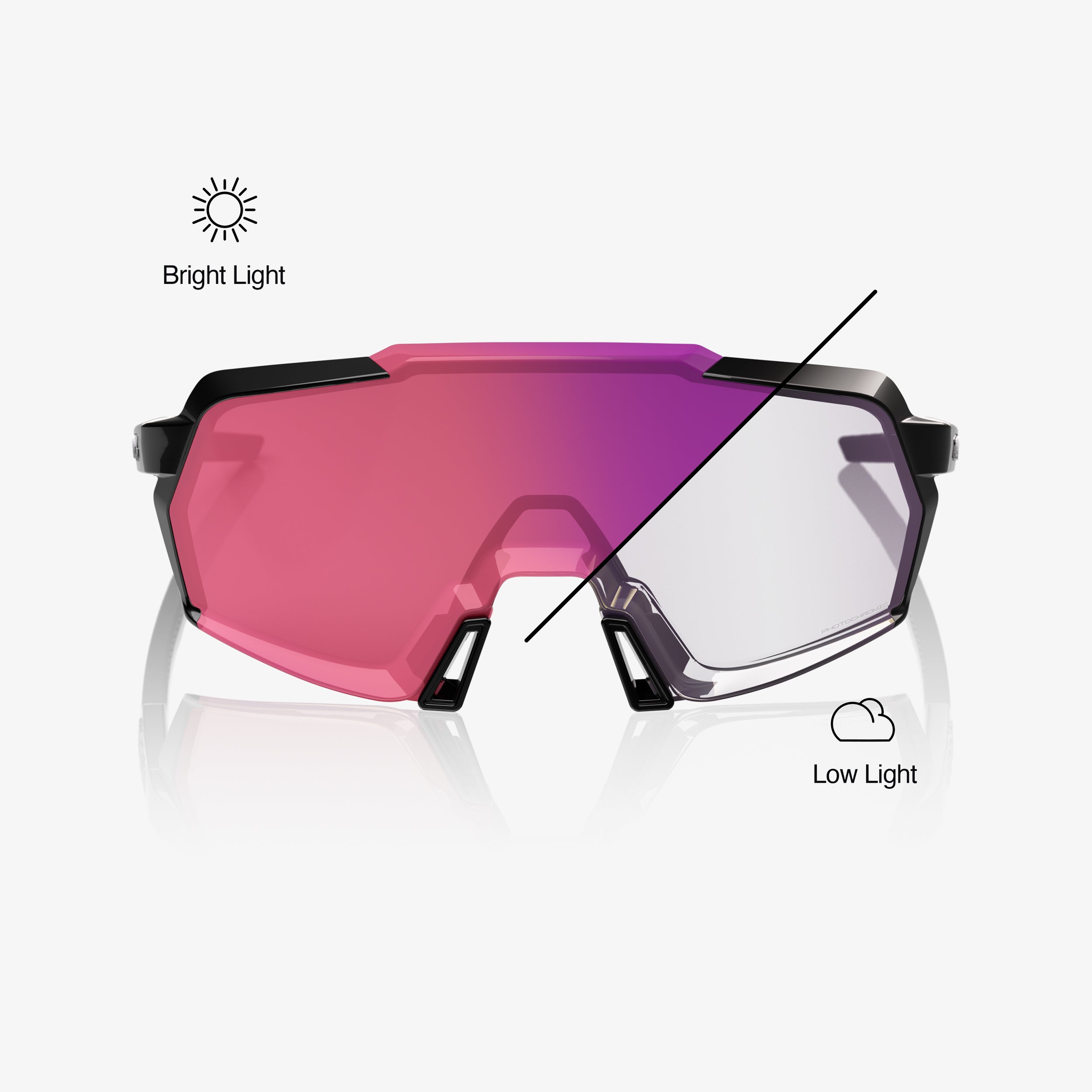 KORBIN Gloss Black Purple Mirror Photochromic Lens - Secondary
