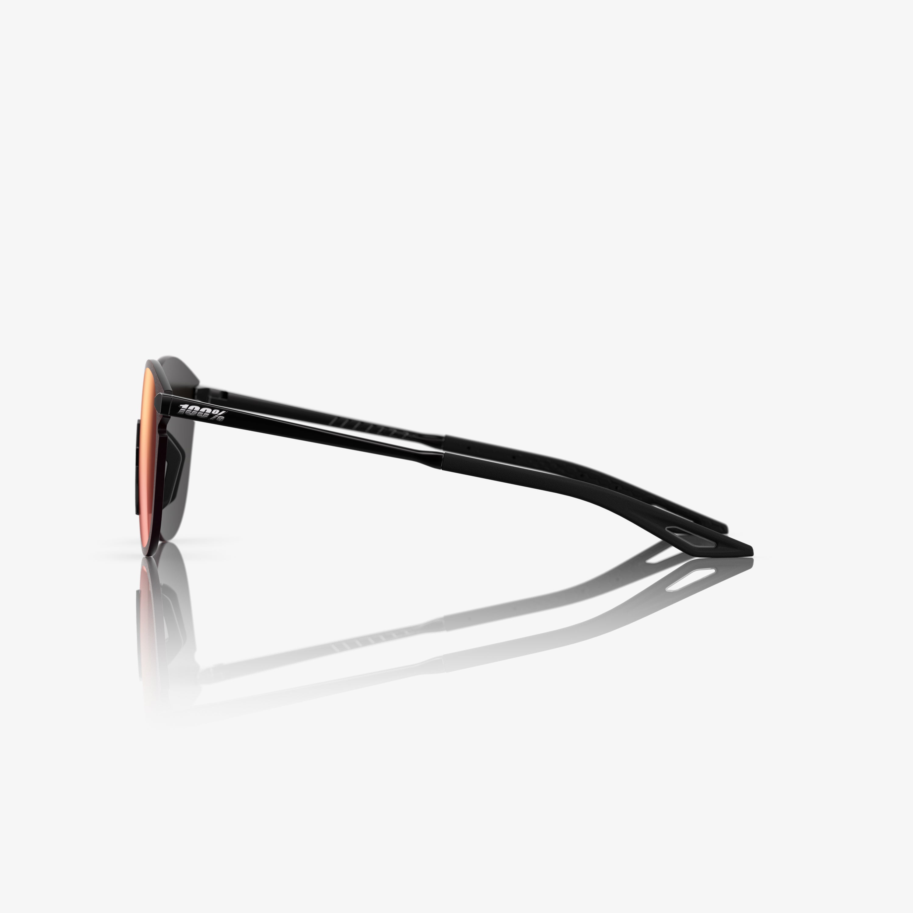 LEGERE ROUND Polished Black Brown/Red Gradient Lens