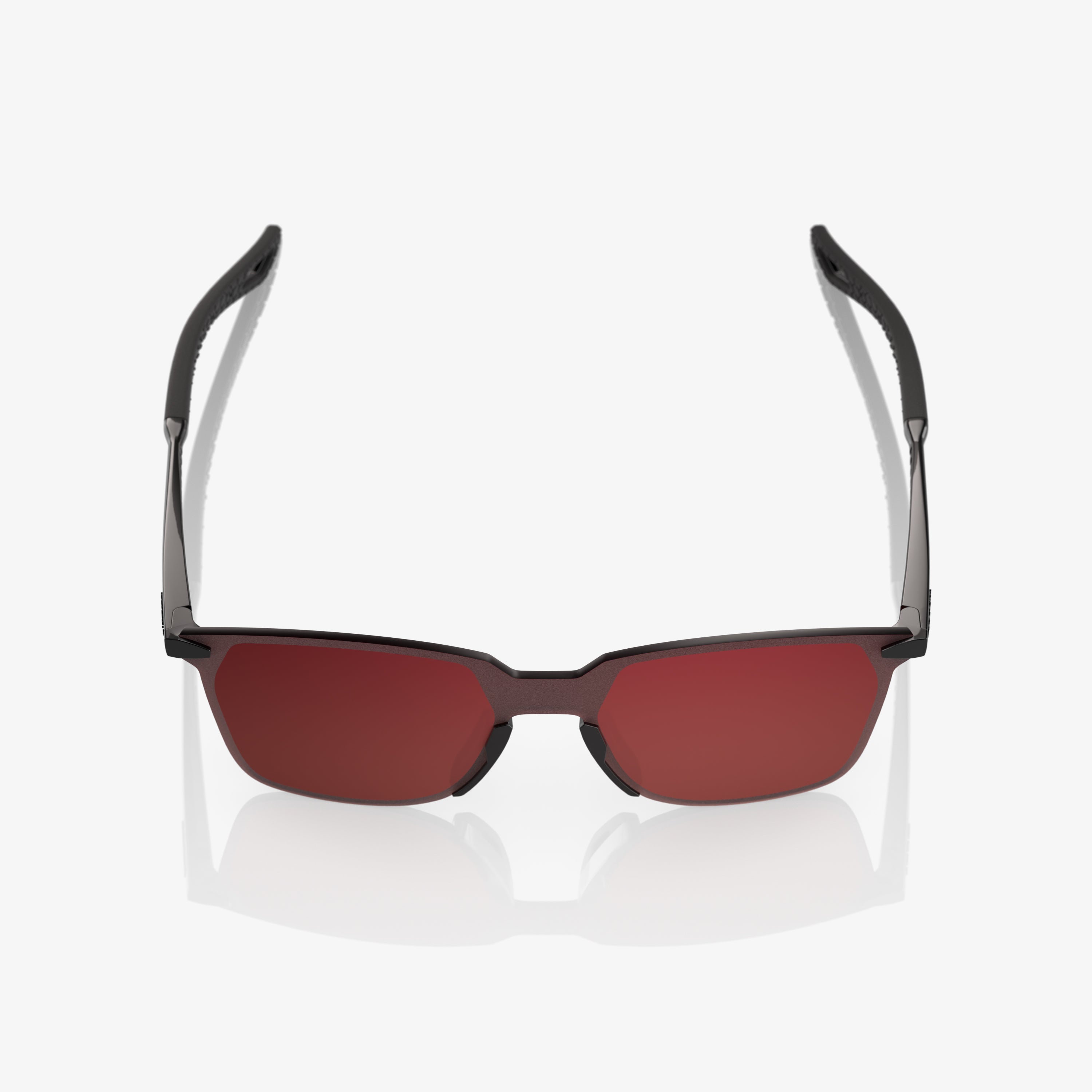 LEGERE SQUARE Polished Black Brown/Red Gradient Lens