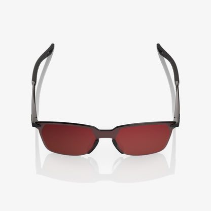 LEGERE SQUARE Polished Black Brown/Red Gradient Lens