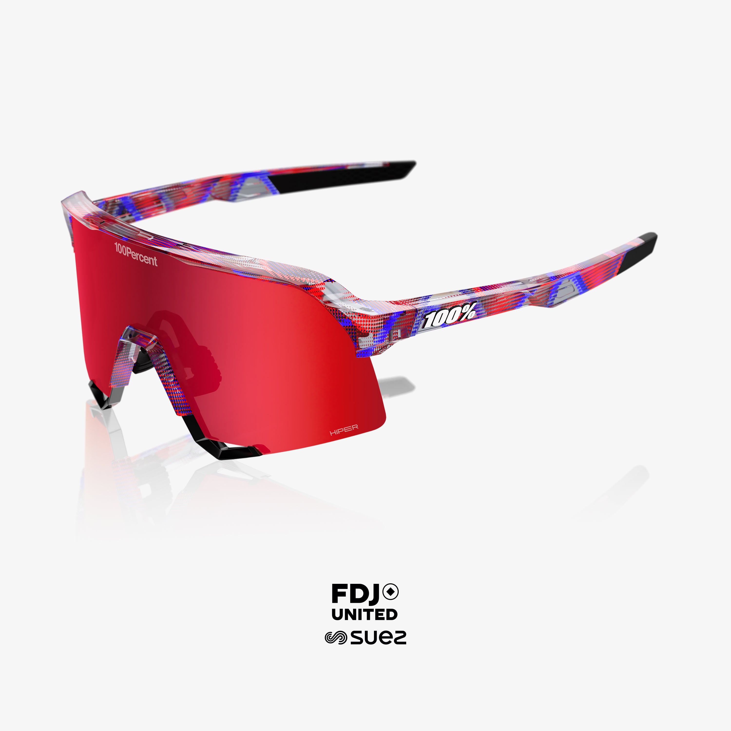 S3 FDJ Rouge/Bleu translucide brillant, miroir HiPER Rouge HiPER , Verre