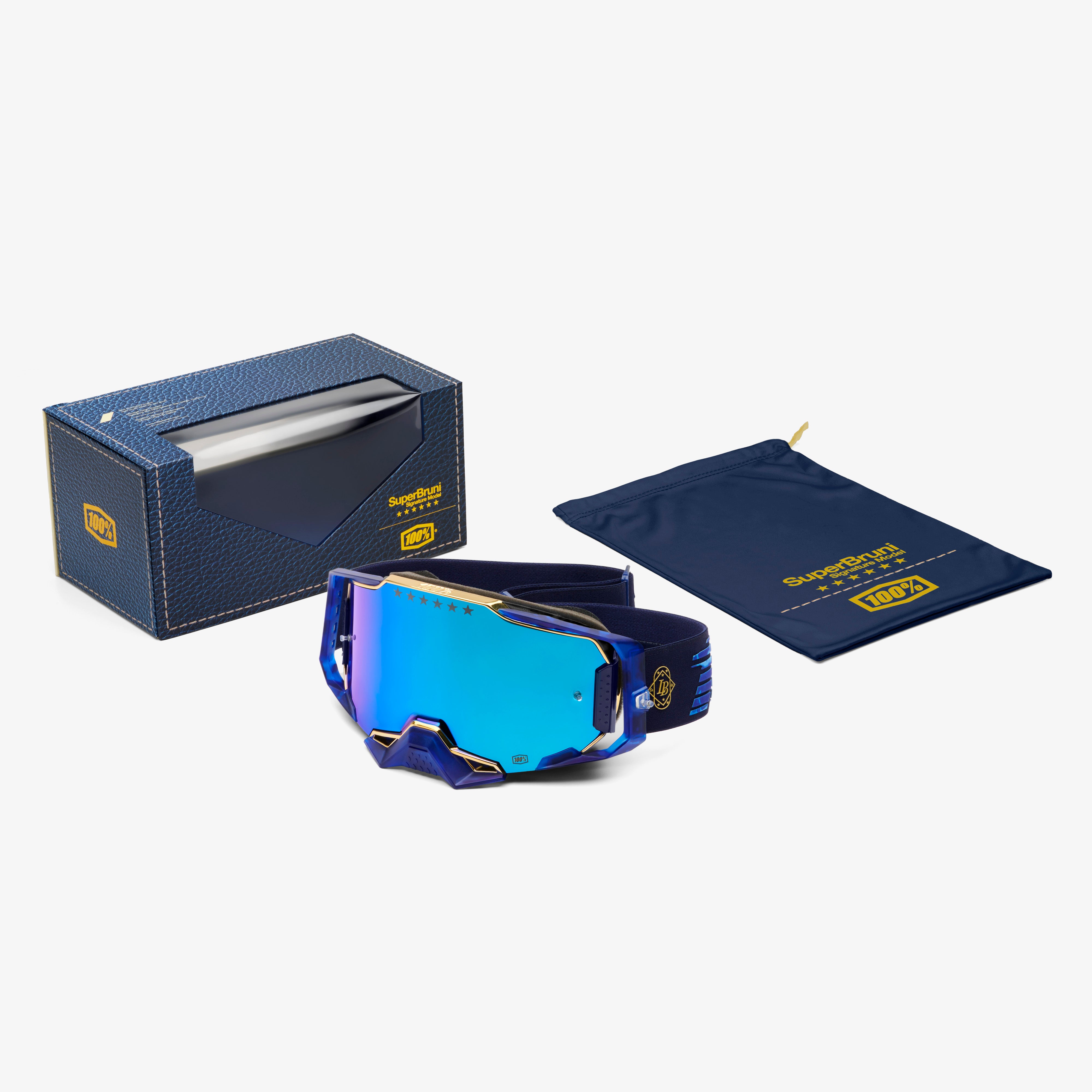 ARMEGA LE Goggle Bruni Signature Navy Blue/Gold - Secondary