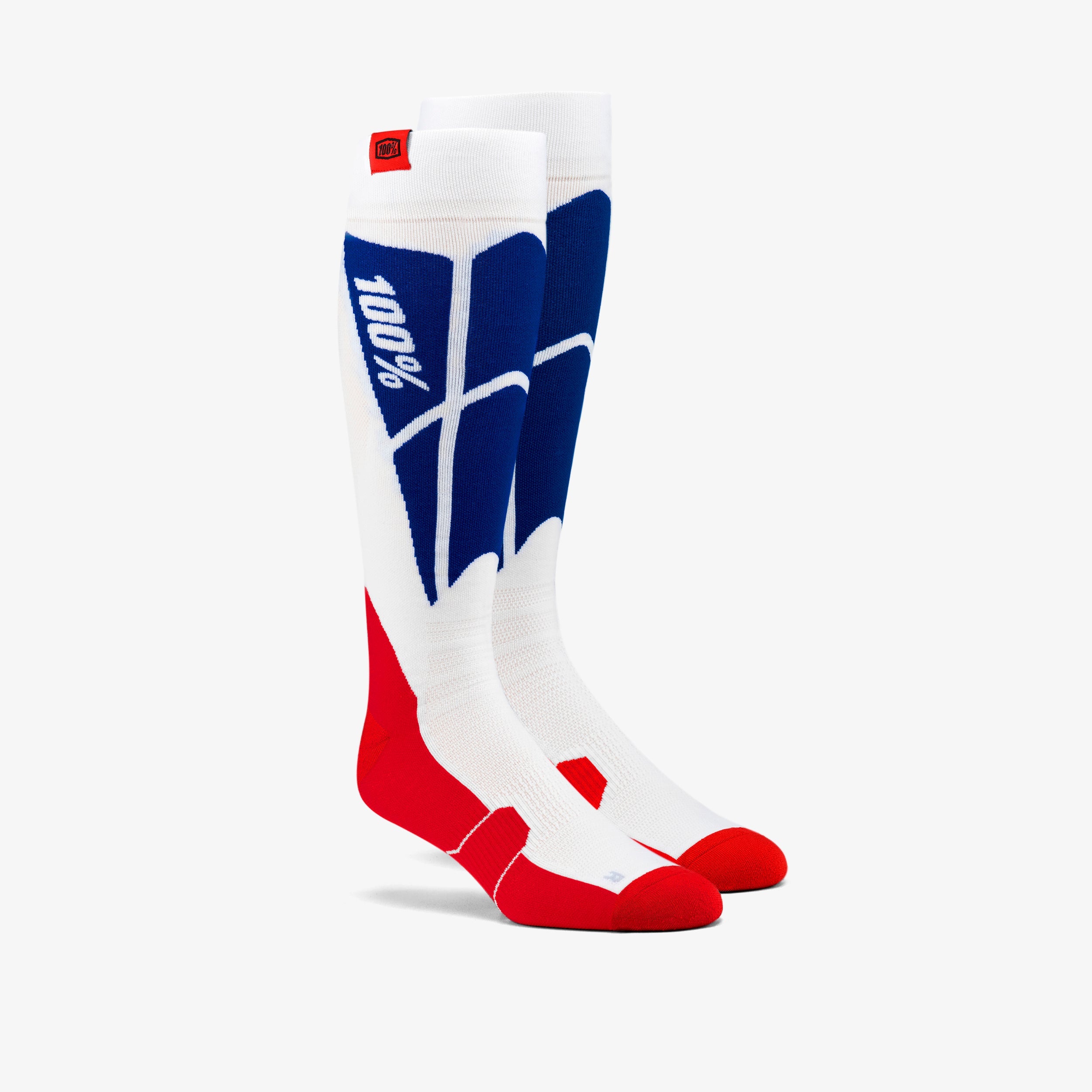 Chaussettes Moto HI SIDE Performance Blanches/Bleues