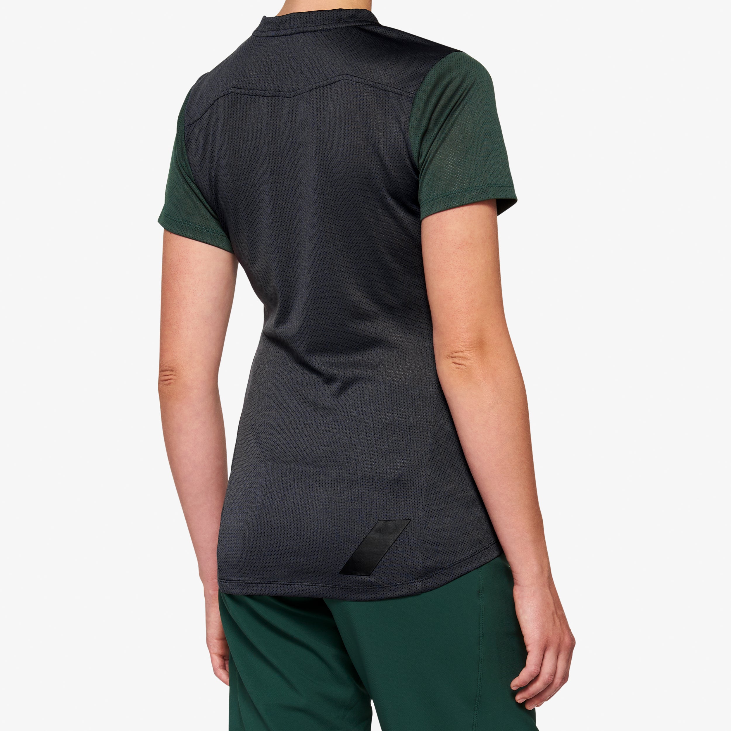 RIDECAMP Women's Short Sleeve Jersey Charcoal/Forest Green - Secondary