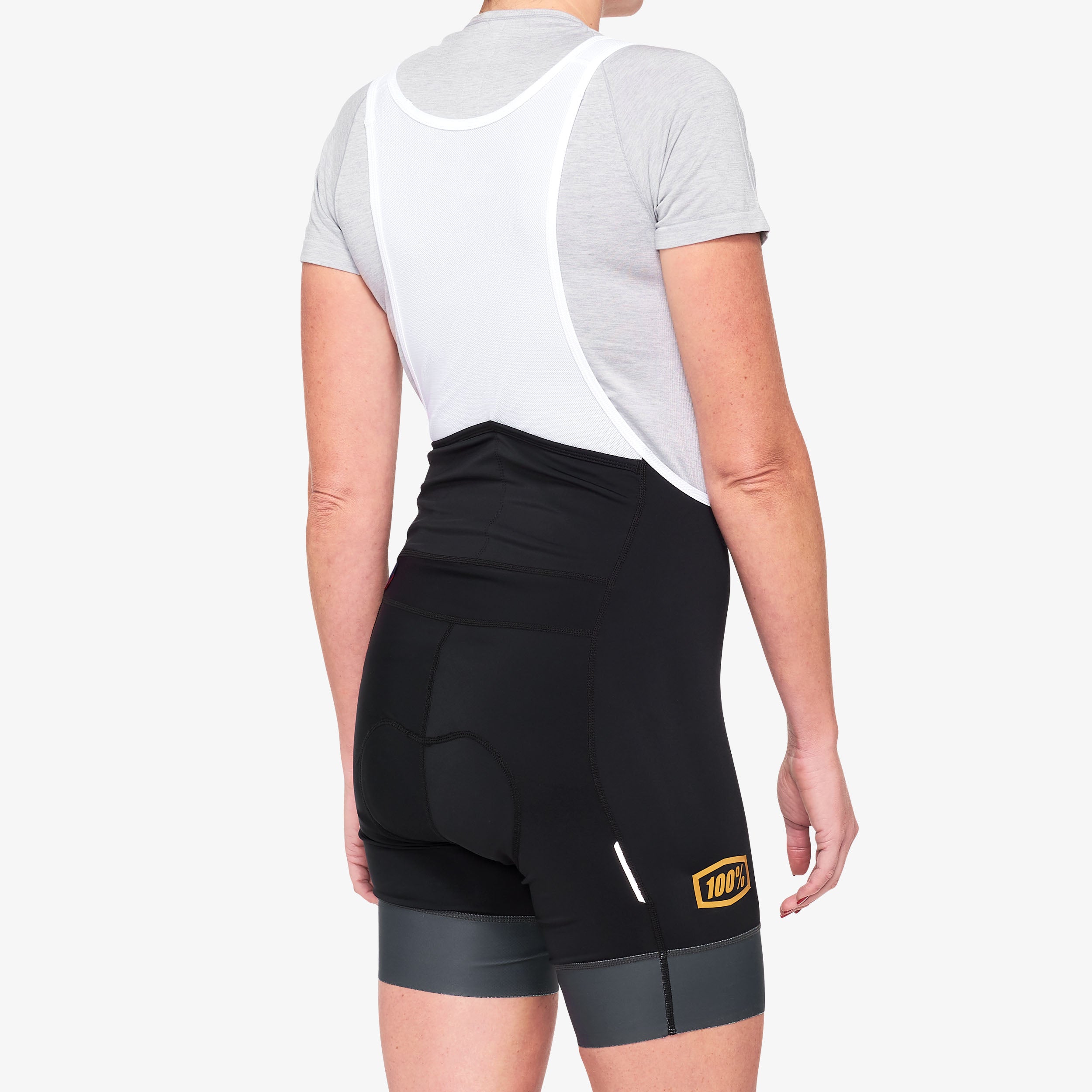 EXCEEDA Women's Black/Charcoal Bib Shorts - Secondary